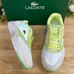 Lacoste Storm 96 Lo White Yellow Suede Sneakers
